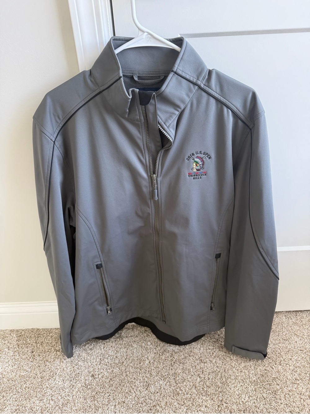 Cutter & Buck Gray Men's Windbreaker Jacket Shinnecock Hills 2018 US Open
